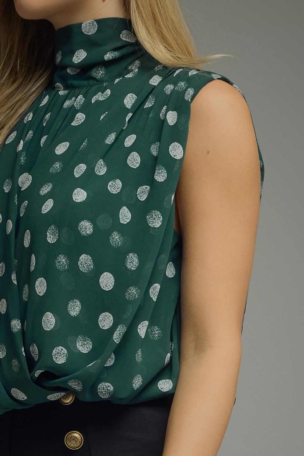 Olena Green Polka Dot Top