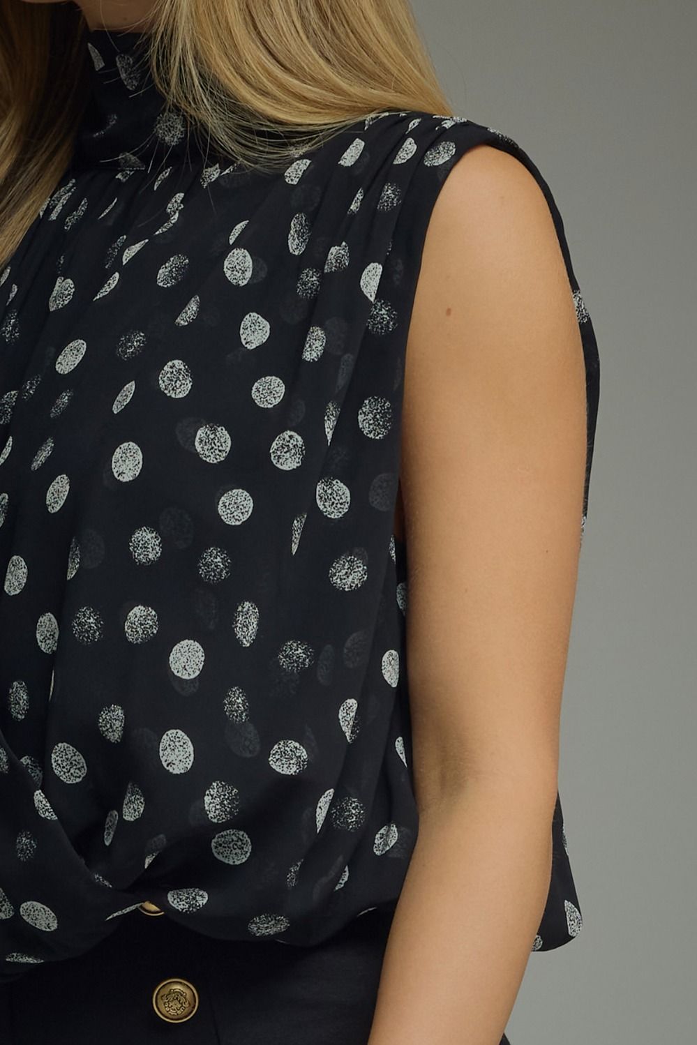 Olena Black Polka Dot Top