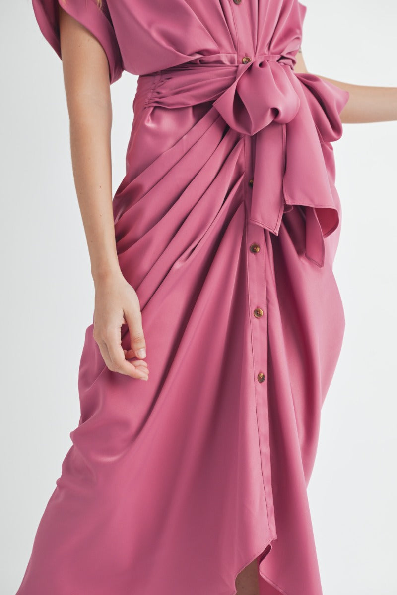 Knotty Looks Mauve Midi Dress