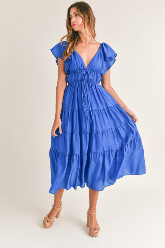 Anastasia Blue Gauze Midi Dress