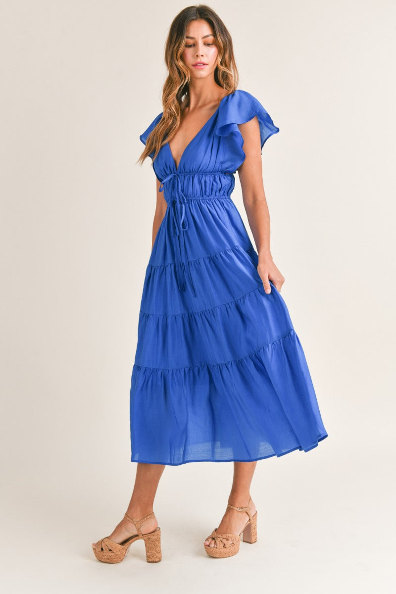 Anastasia Blue Gauze Midi Dress