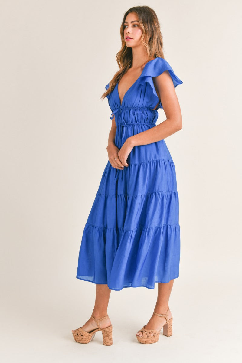 Anastasia Blue Gauze Midi Dress