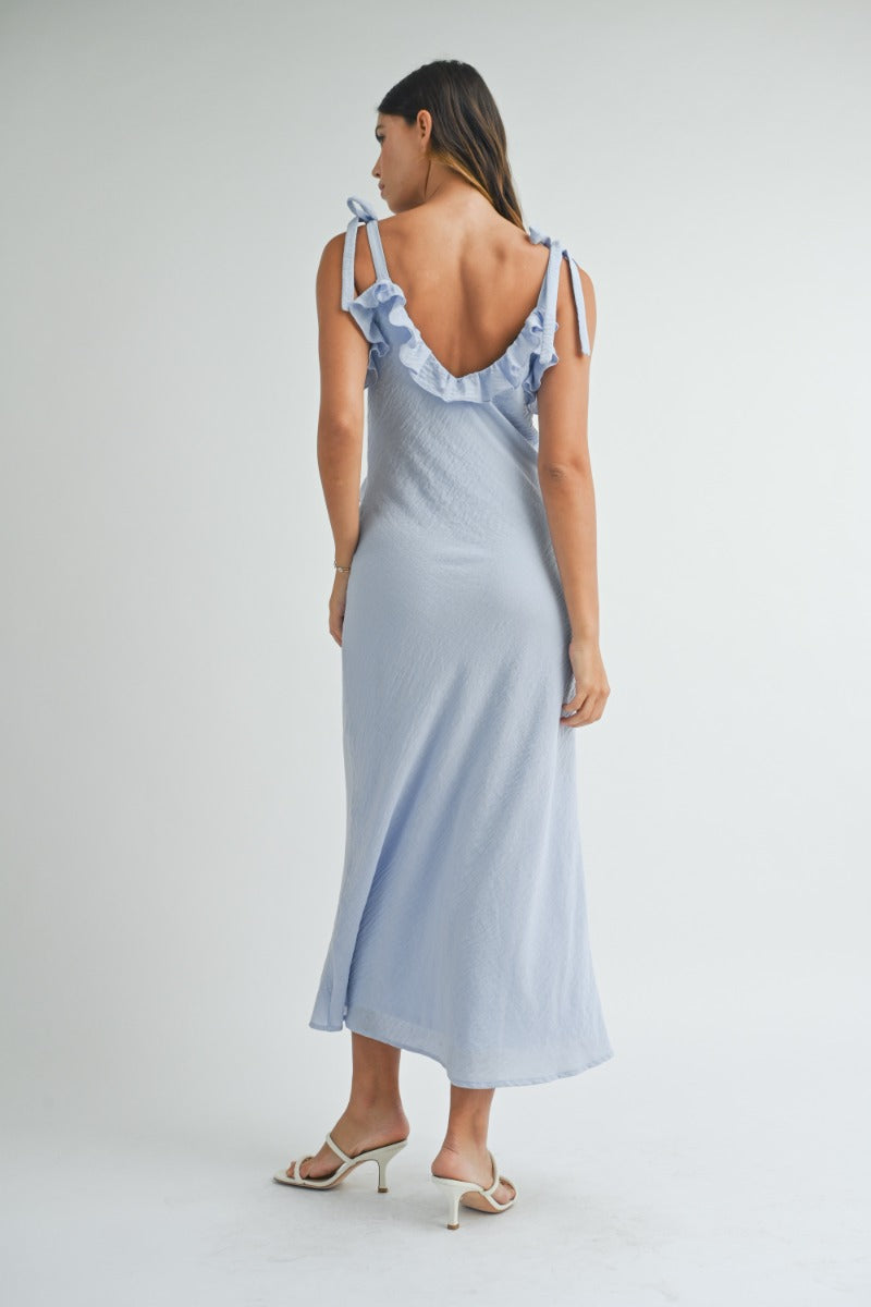 Leighton Blue Ruffle Detail Dress