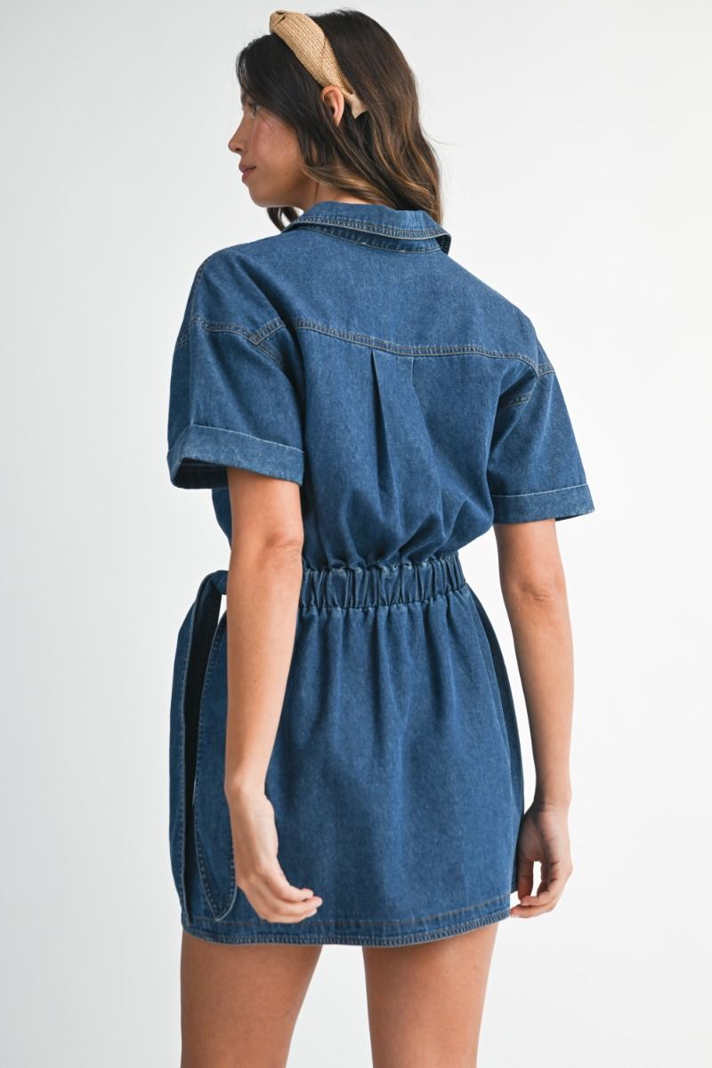 Arenna Denim Wrap Mini Dress
