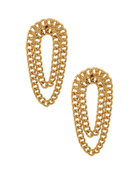 Gold Curb Chain Earrings - FINAL SALE