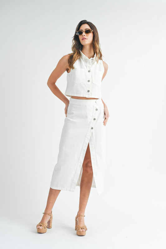 Torrey White Denim Skirt Set - FINAL SALE