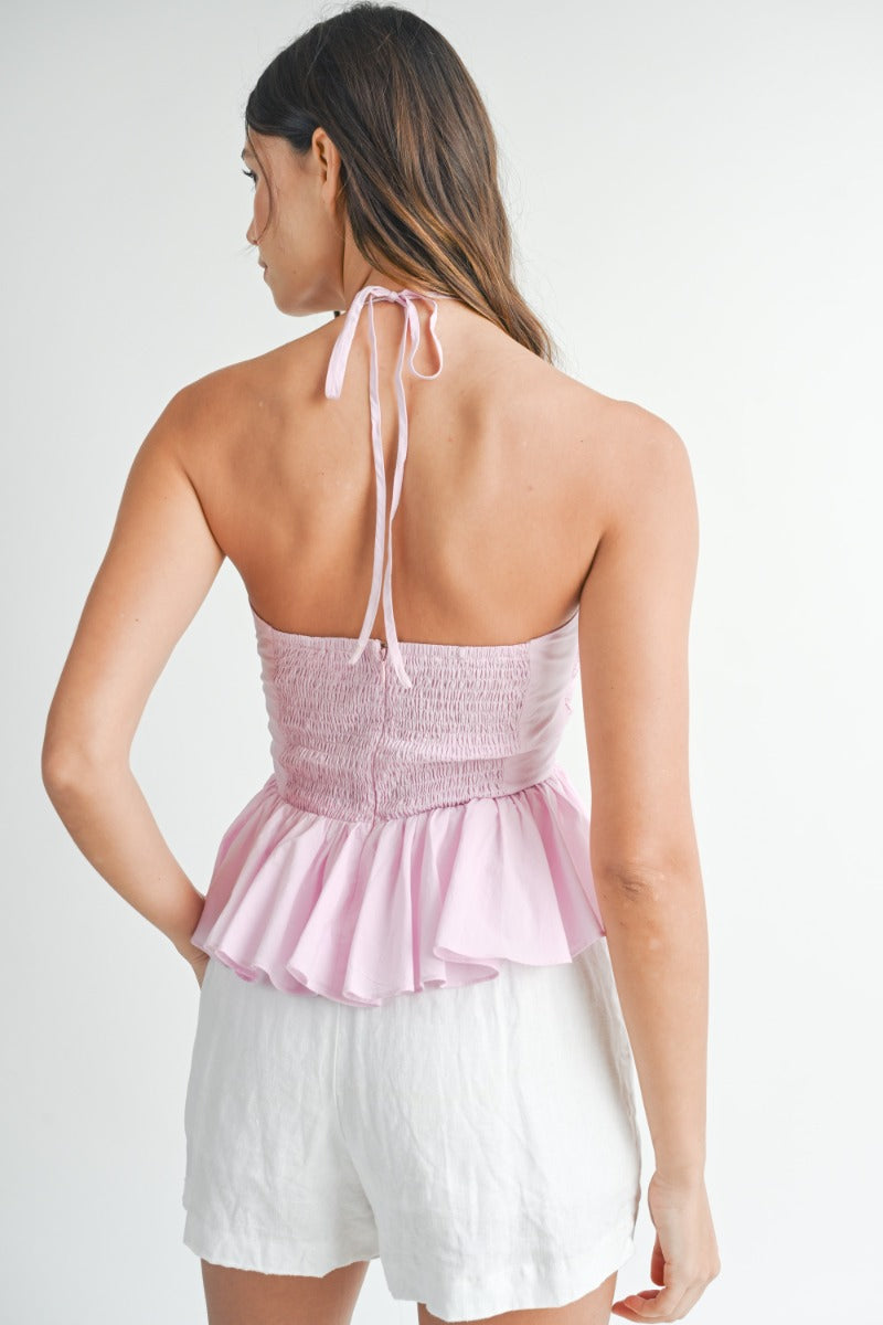 Radiant Nights Pink Peplum Top