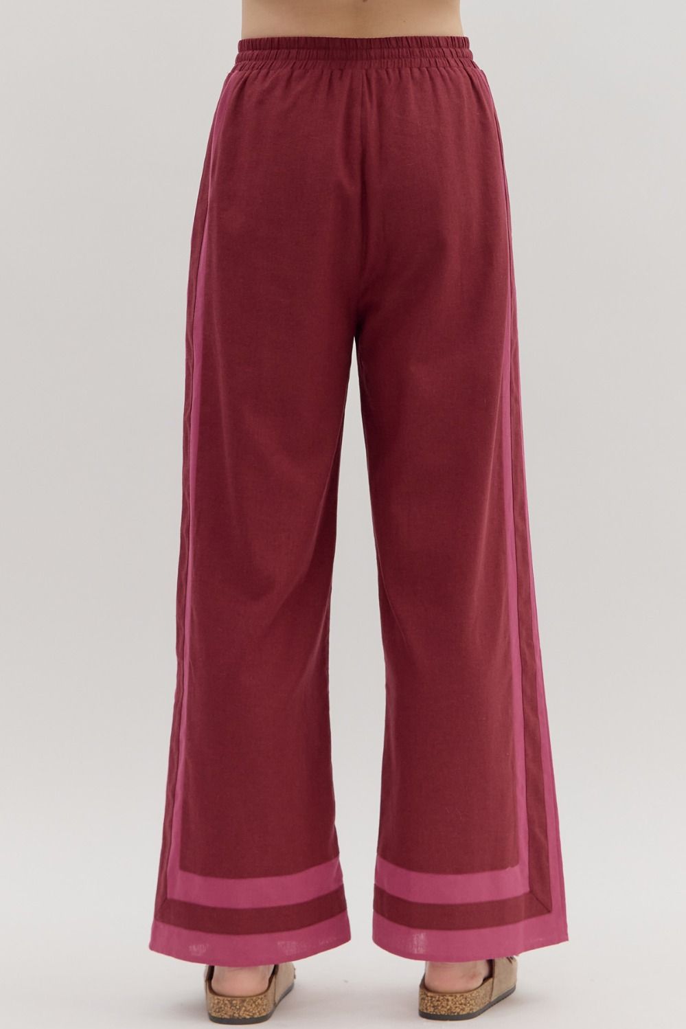 Kylen Burgundy Contrast Woven Pants