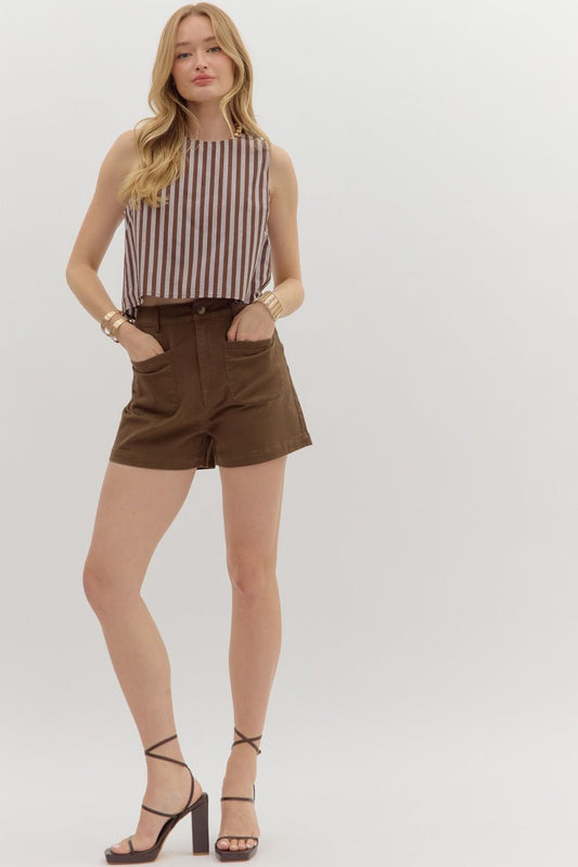 Kleine Brown Patch Pocket Shorts