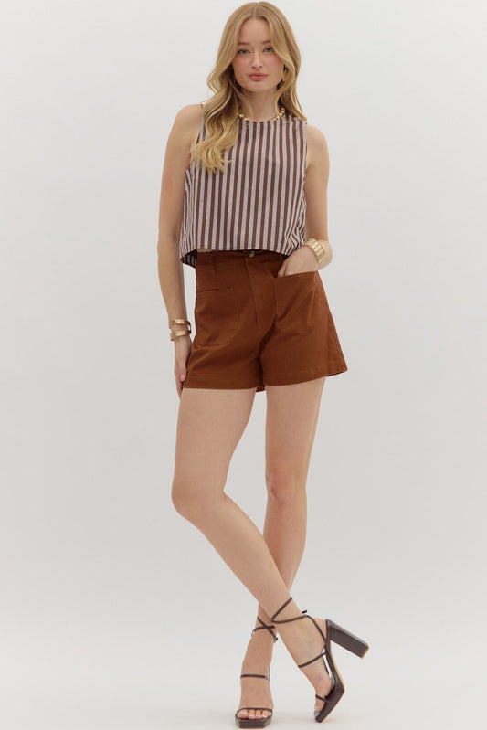 Kleine Chestnut Patch Pocket Shorts