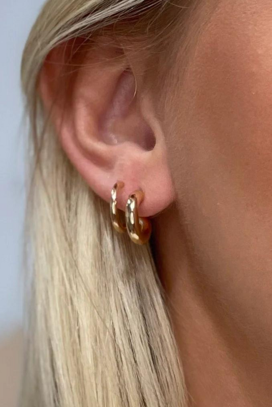 Gold Double Hoop Earrings - FINAL SALE