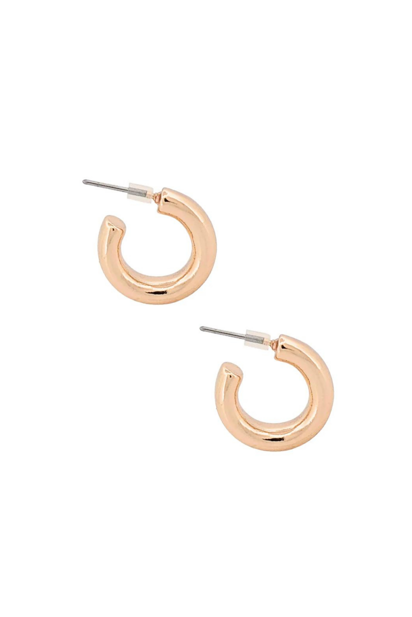 Gold Chunky Post Hoop Earrings - FINAL SALE