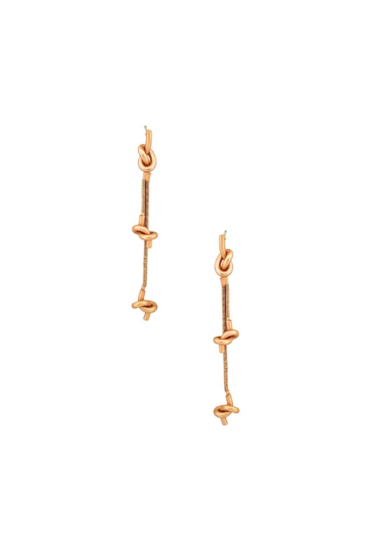 Gold Knot Drop Earrings - FINAL SALE