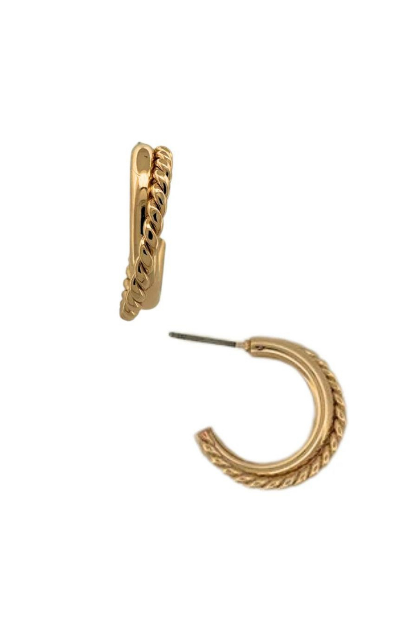 Gold Twisted Hoop Earrings - FINAL SALE