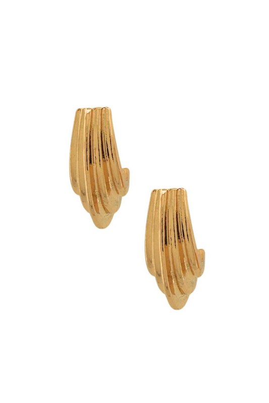 Gold Curve Stud Earrings - FINAL SALE