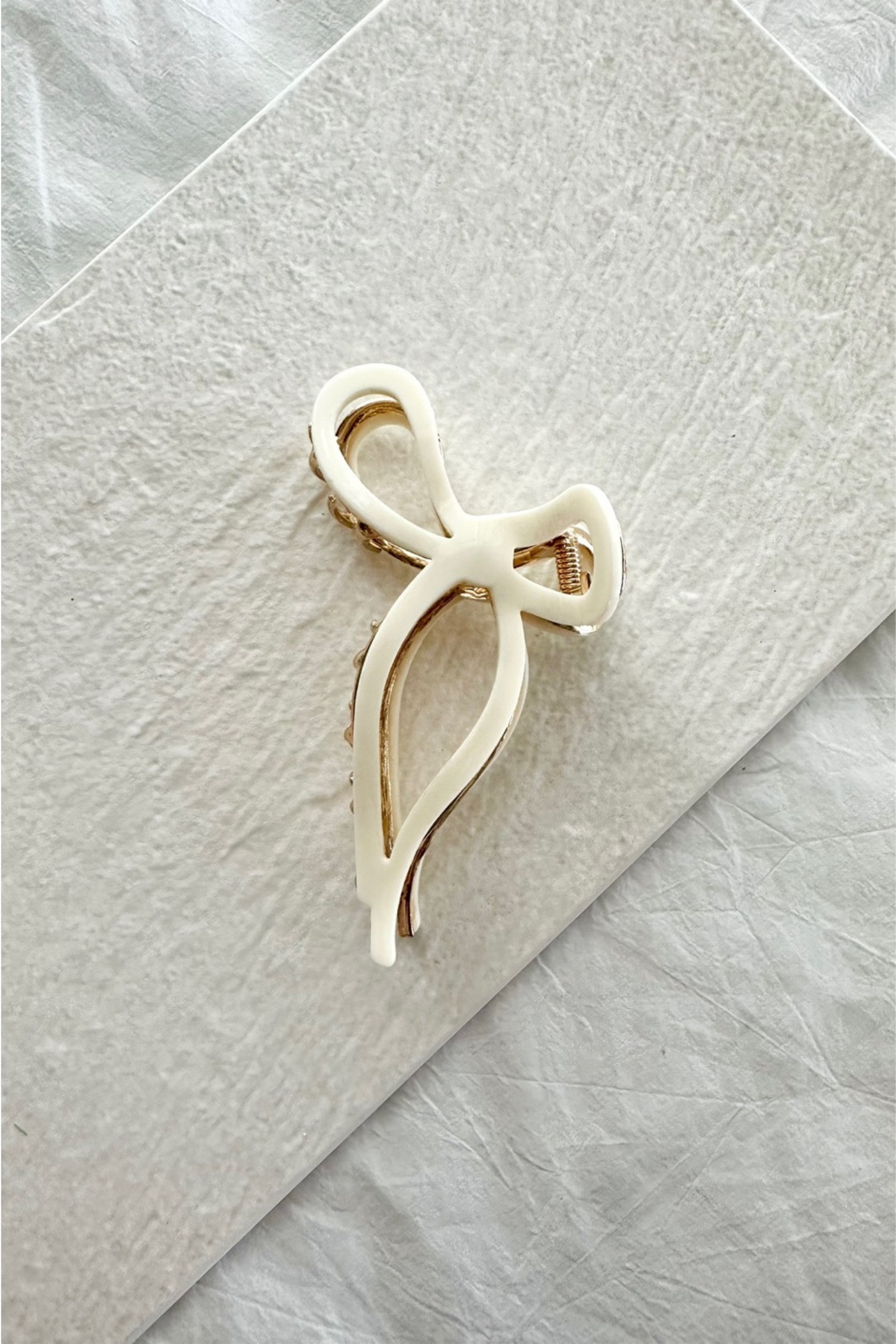 Ivory Acetate Bow Hair Clip - FINAL SALE