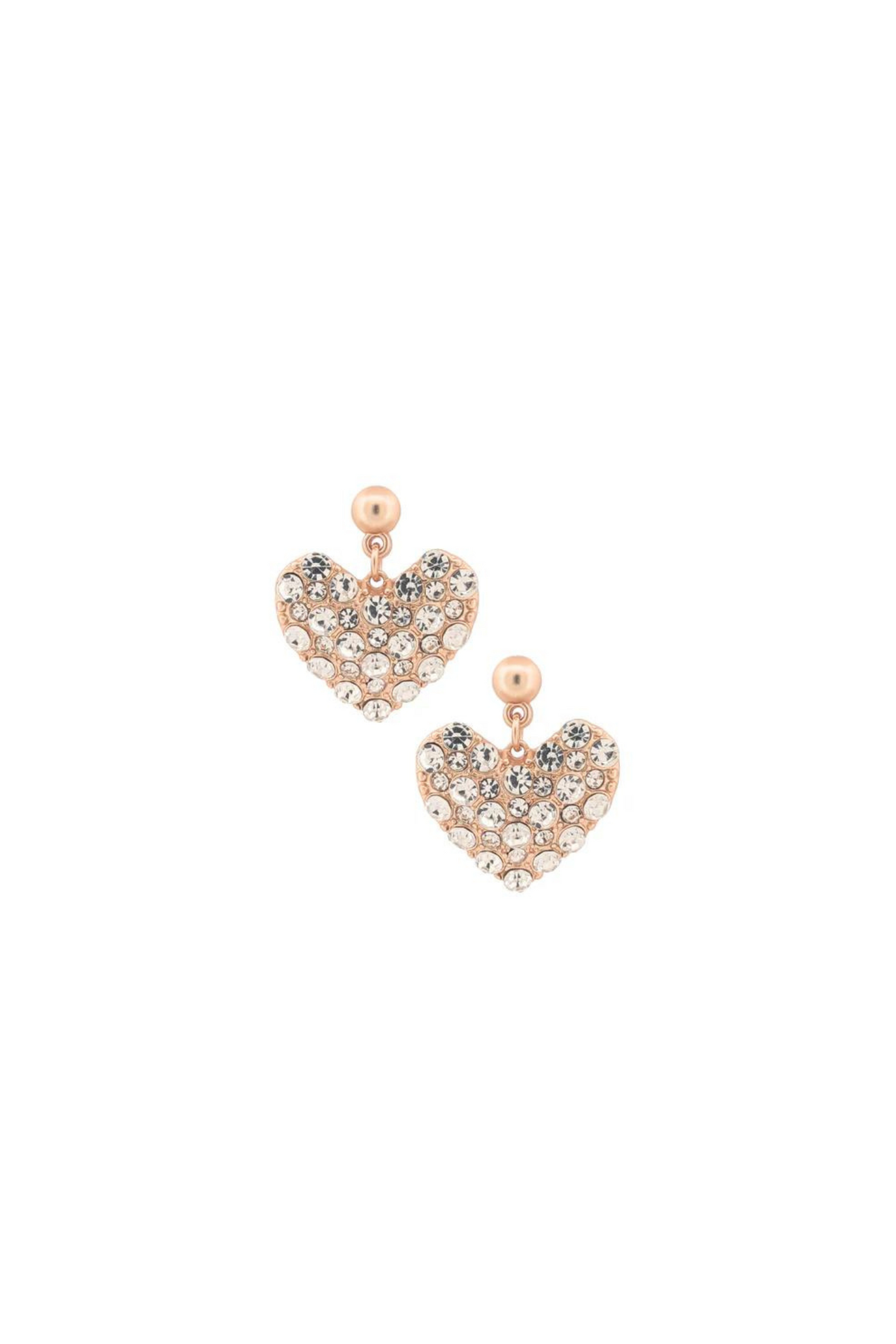 Rhinestone Heart Earrings - FINAL SALE