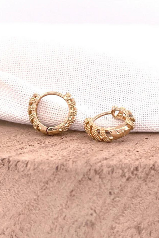 Gold Textured Huggie Earrings - FINAL SALE