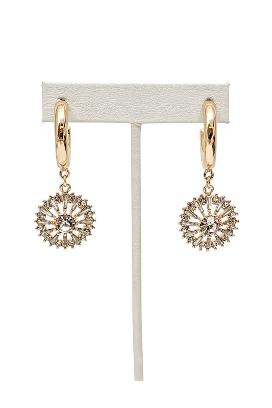 Paitin Gold Rhinestone Drop Earrings - FINAL SALE