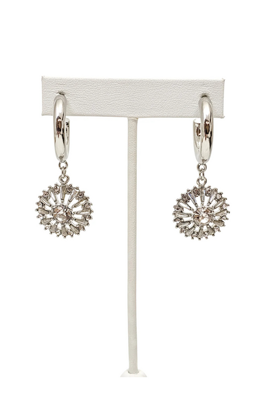 Paitin Silver Rhinestone Drop Earrings - FINAL SALE