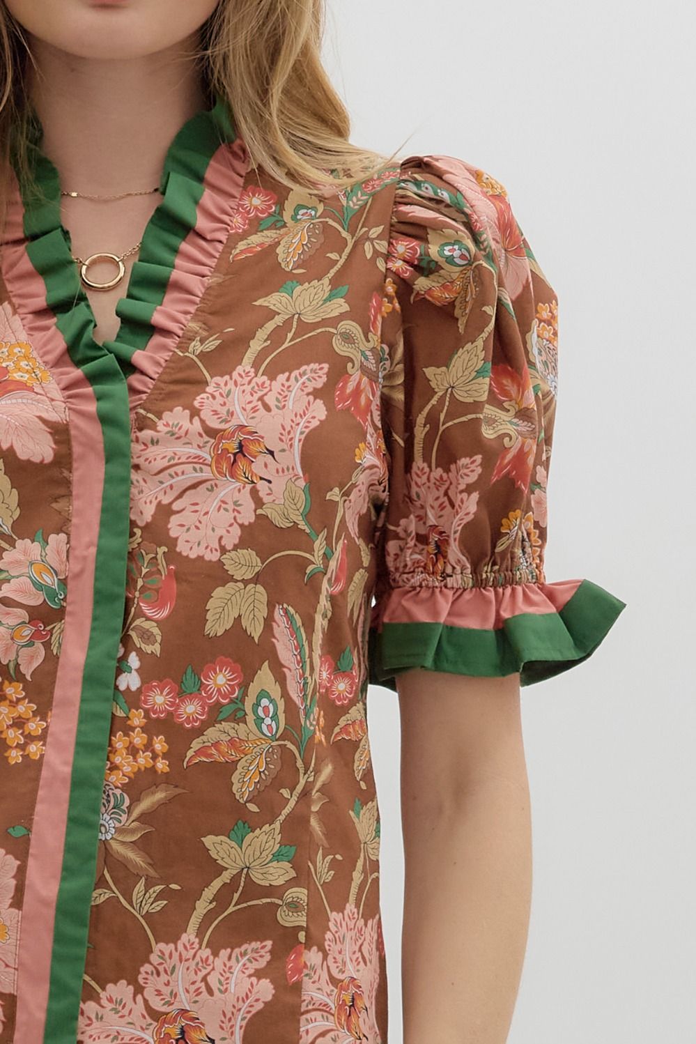 Grinnell Brown Floral Blouse