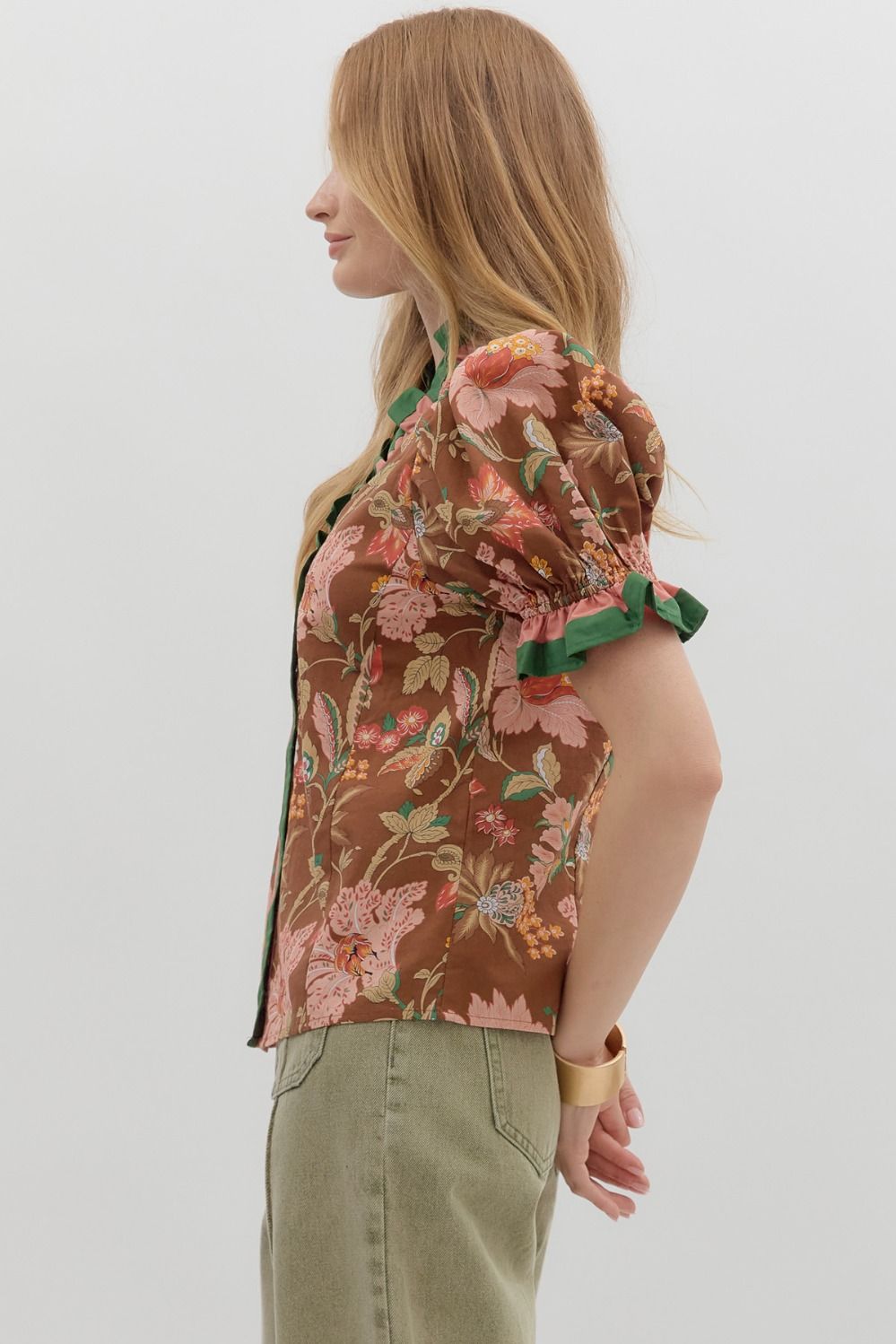 Grinnell Brown Floral Blouse