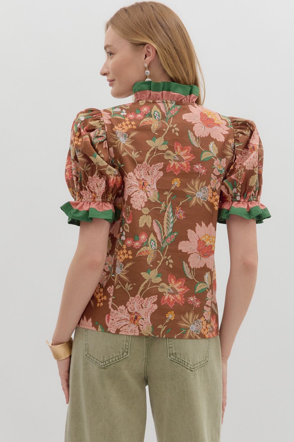 Grinnell Brown Floral Blouse