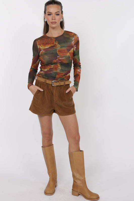 Lettie Brown Corduroy Shorts