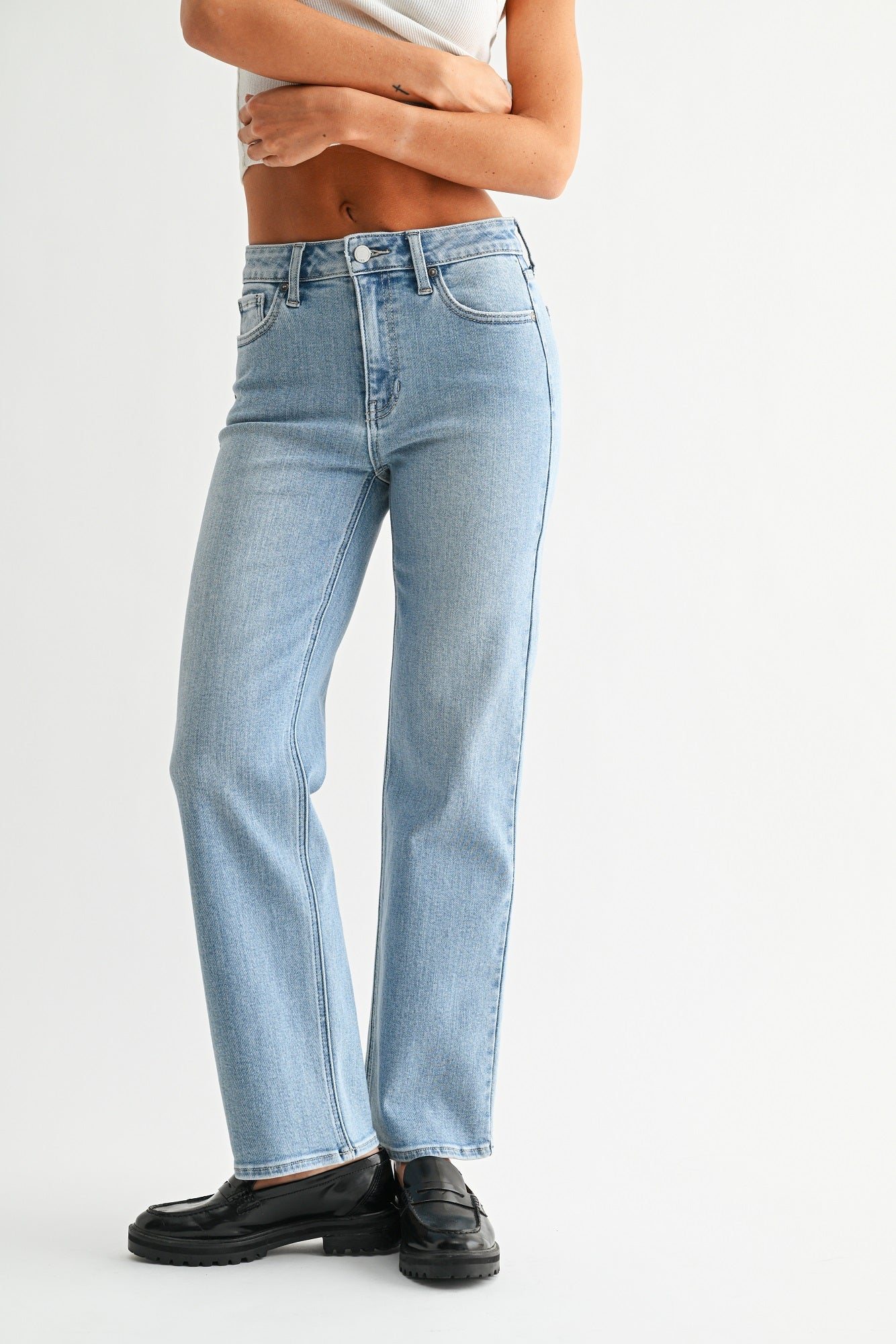 Anina Light Wash Straight Denim