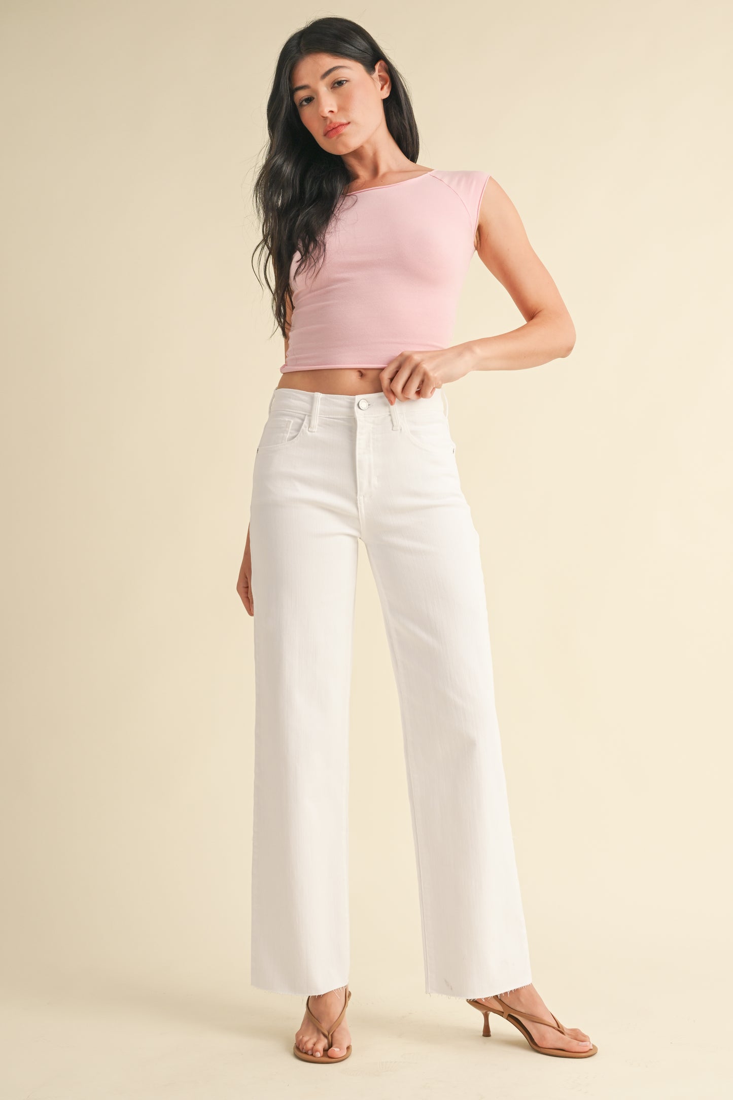 Dinah White Palazzo Denim