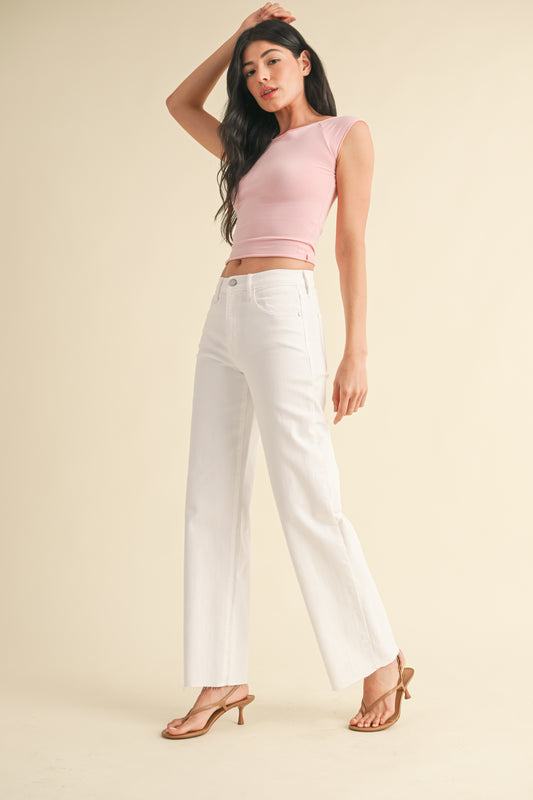 Dinah White Palazzo Denim