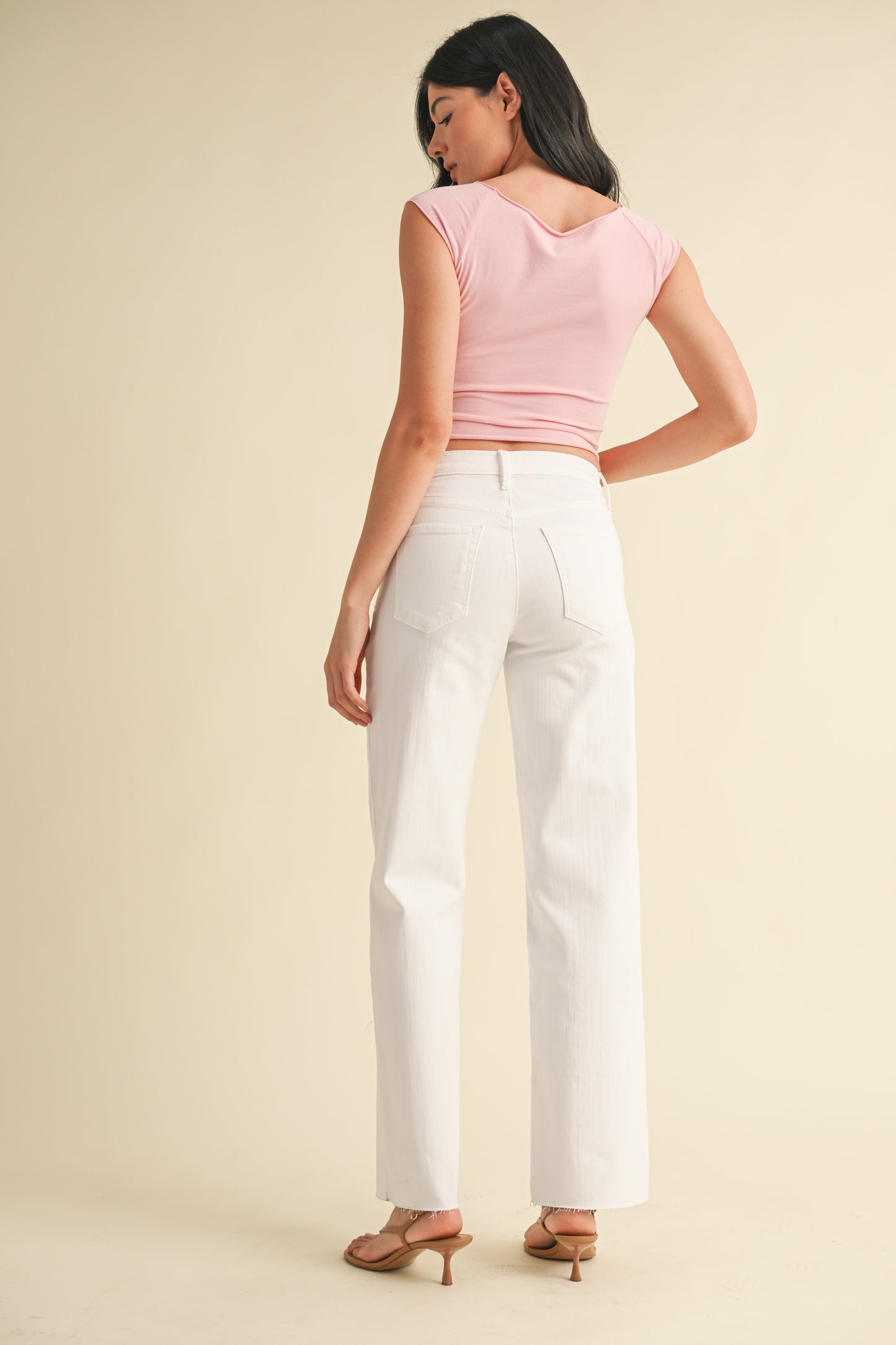 Dinah White Palazzo Denim